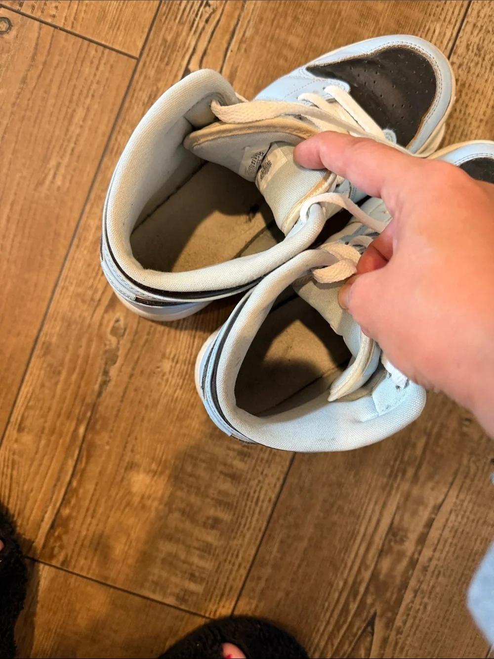 High-Top Sneakers in Light Blue and Black